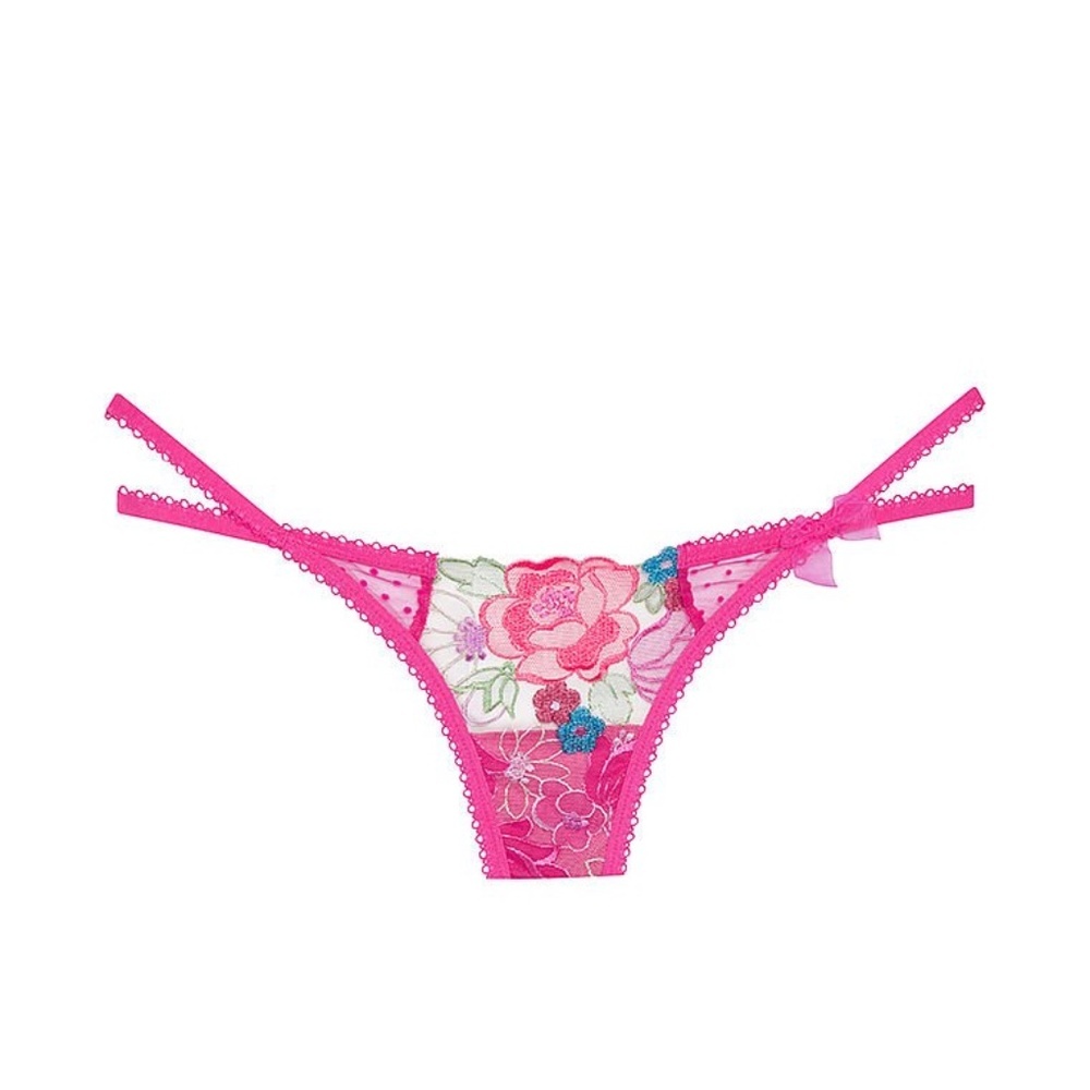 For Love And Lemons Luella Thong Panty Fuschia M NEW - Picture 4 of 6